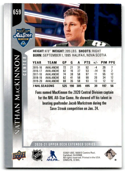 2020-21 Upper Deck Nathan MacKinnon Colorado Avalanche #659