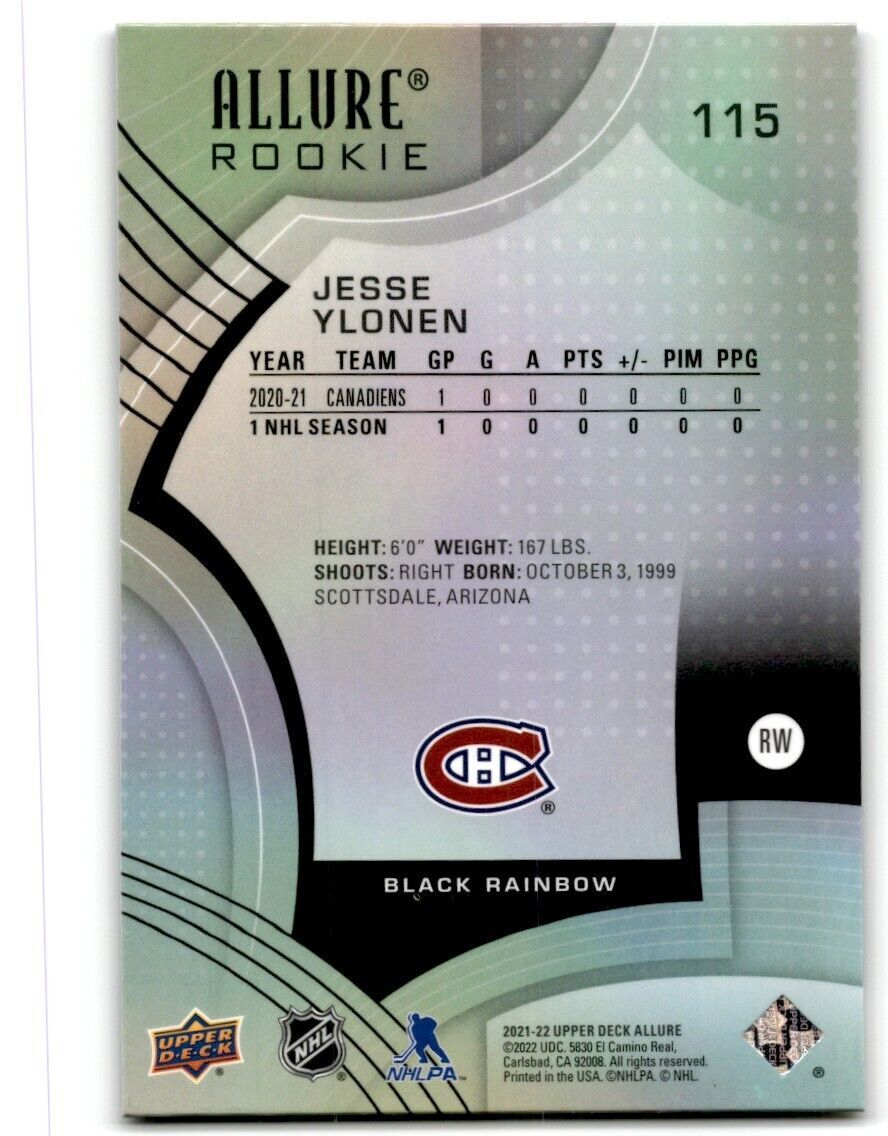 2021-22 Upper Deck Allure Jesse Ylonen Rookie Montreal Canadiens #115