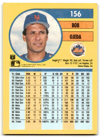 1991 Fleer Bob Ojeda New York Mets #156