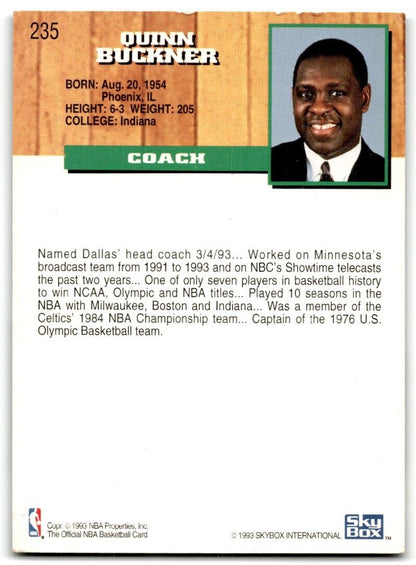 1993-94 Hoops Quinn Buckner Dallas Mavericks #235