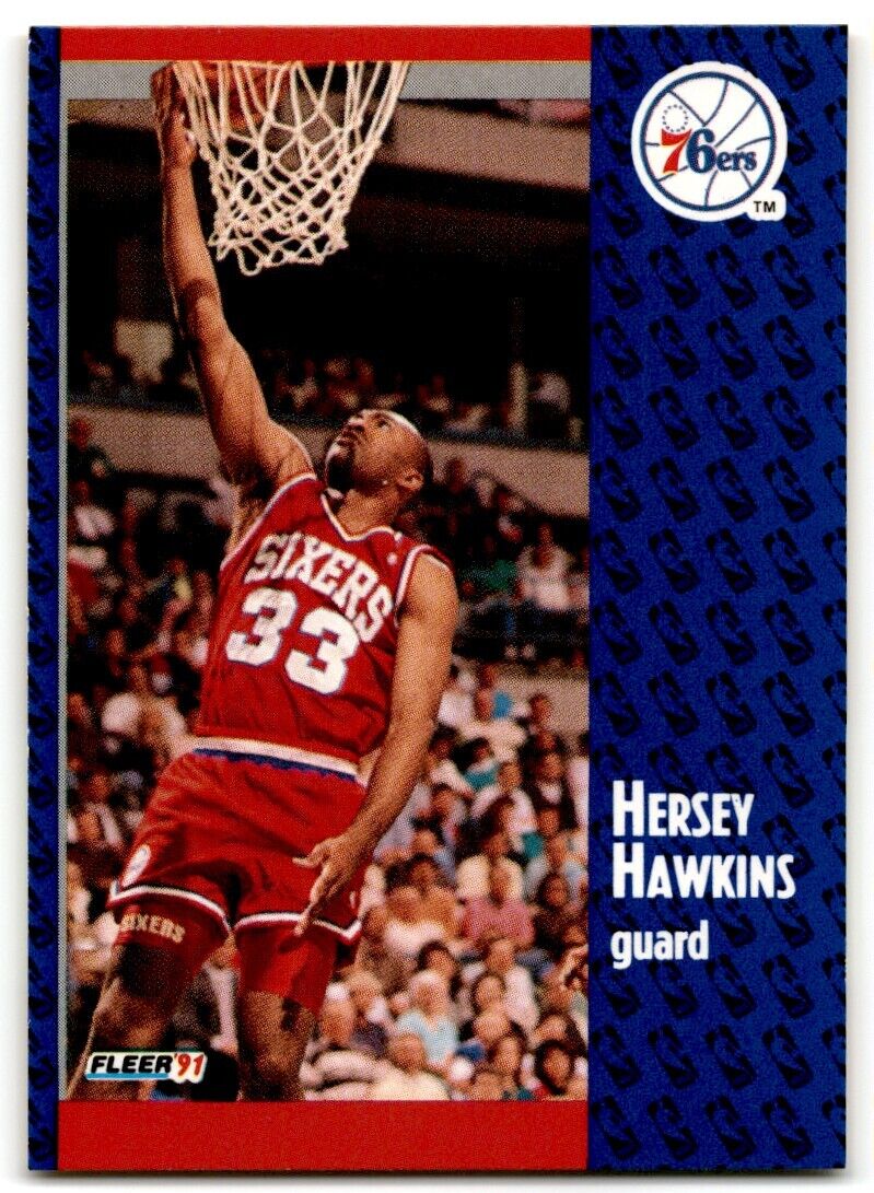 1991-92 Fleer Hersey Hawkins Philadelphia 76ers #154