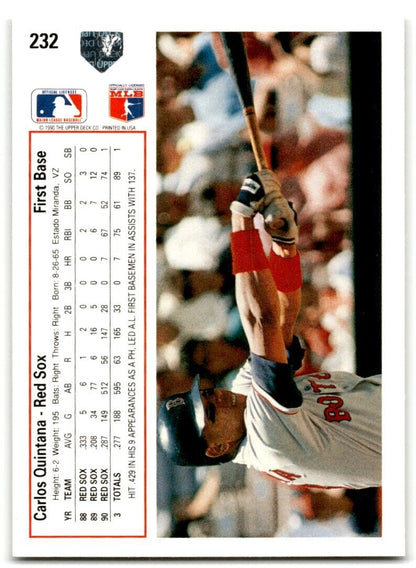 1991 Upper Deck Carlos Quintana Boston Red Sox #232