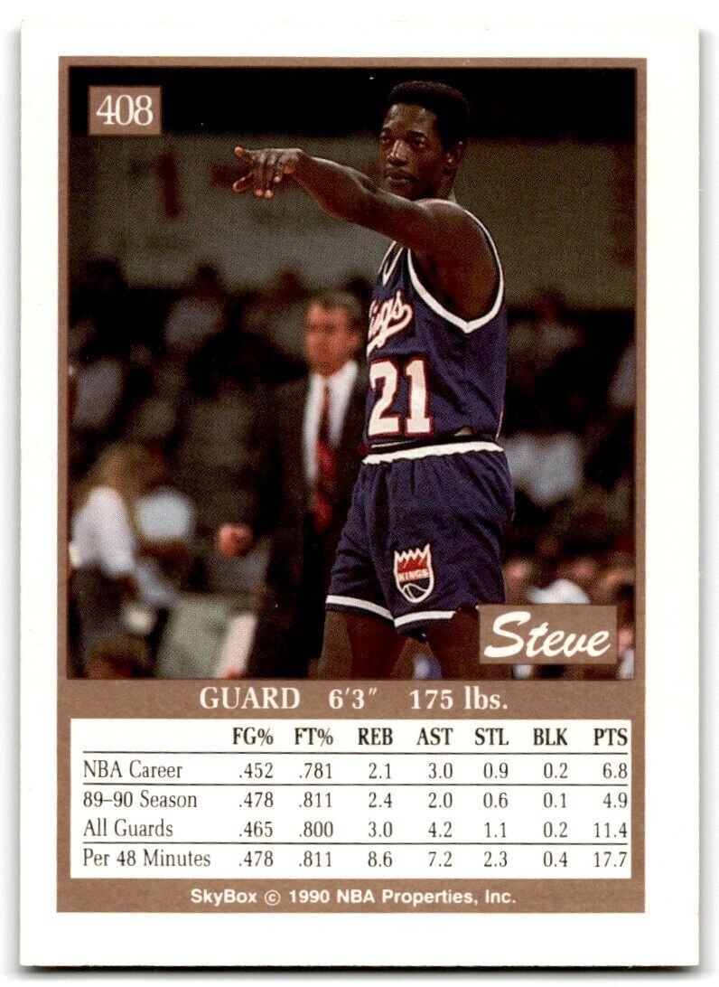 1990-91 SkyBox Steve Colter Sacramento Kings #408