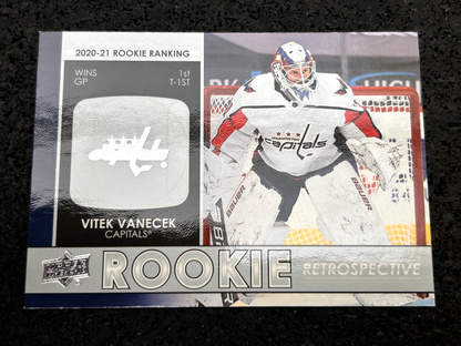 2021-22 Upper Deck Series One Rookie Retrospective Vitek Vanecek #RR-13