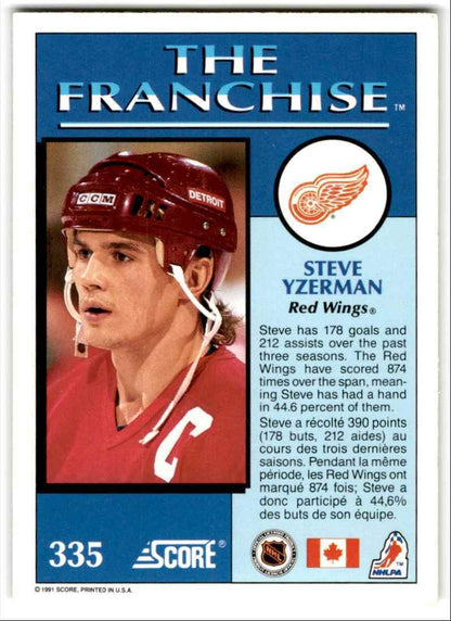 1991-92 Score American Steve Yzerman Detroit Red Wings #419