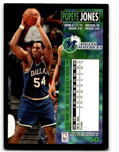 1994-95 Fleer Popeye Jones Dallas Mavericks #50