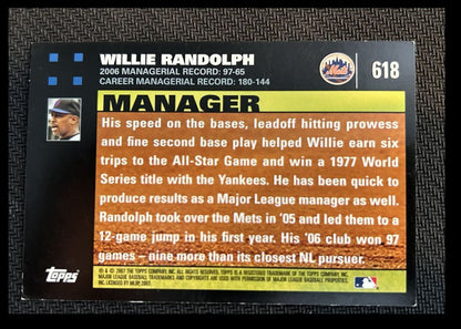 2007 Topps Willie Randolph New York Mets #618