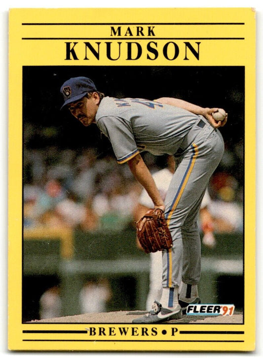 1991 Fleer Mark Knudson Milwaukee Brewers #587