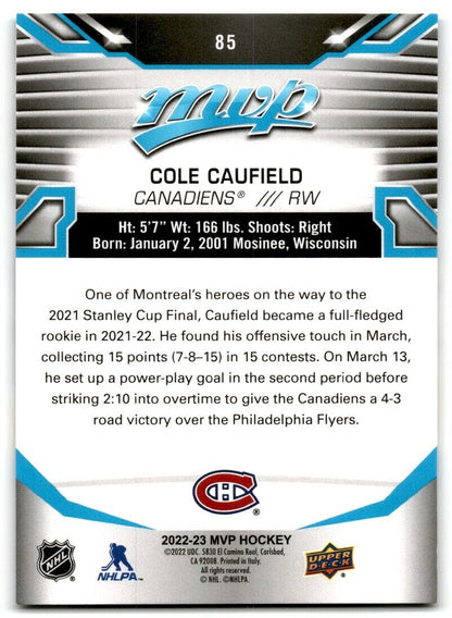 2022-23 Upper Deck MVP Cole Caufield Montreal Canadiens #85