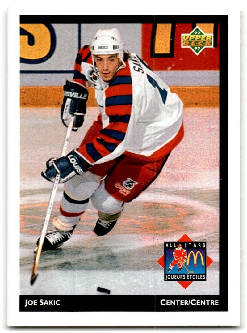 1992-93 Upper Deck McDonald's All-Stars Joe Sakic Quebec Nordiques #MCD-26