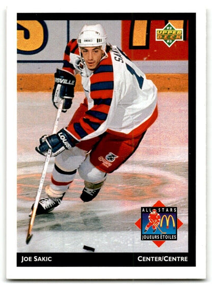 1992-93 Upper Deck McDonald's All-Stars Joe Sakic Quebec Nordiques #MCD-26