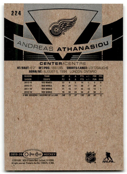 2019-20 O-Pee-Chee Andreas Athanasiou Detroit Red Wings #224