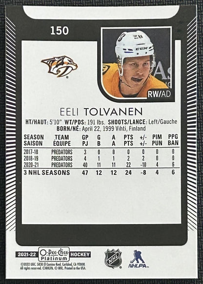 2021-22 O-Pee-Chee Platinum Marquee Rookies EEli Tolvanen Rookie Nashville