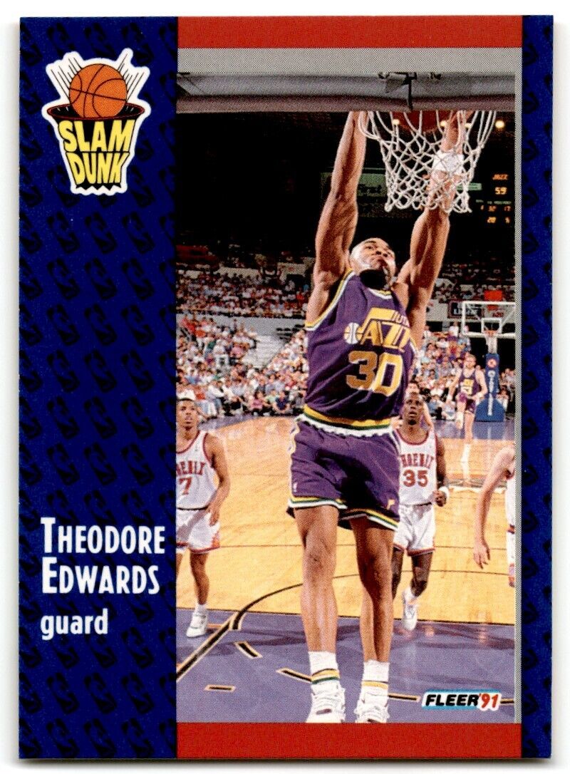 1991-92 Fleer Theodore Edwards Utah Jazz #227