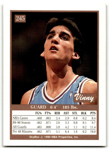 1990-91 SkyBox Vinny Del Negro Sacramento Kings #245