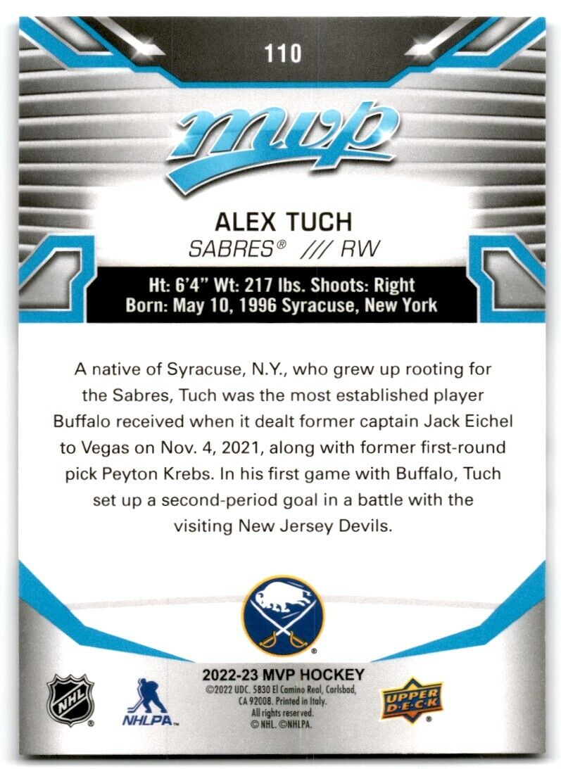 2022-23 Upper Deck MVP Alex Tuch Buffalo Sabres #110