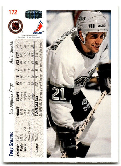 1991-92 Upper Deck French Tony Granato Los Angeles Kings #172