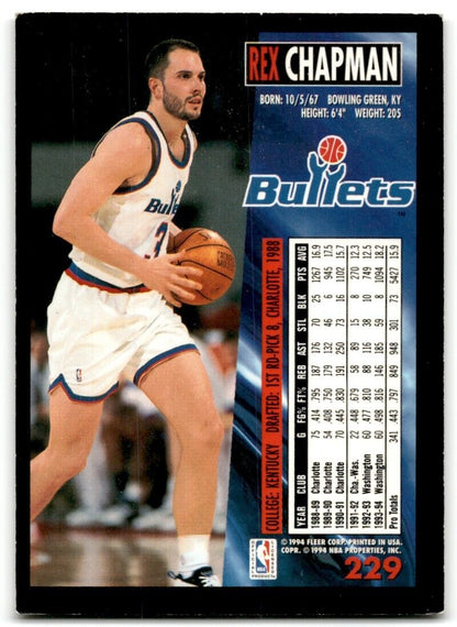 1994-95 Fleer Rex Chapman Washington Bullets #229