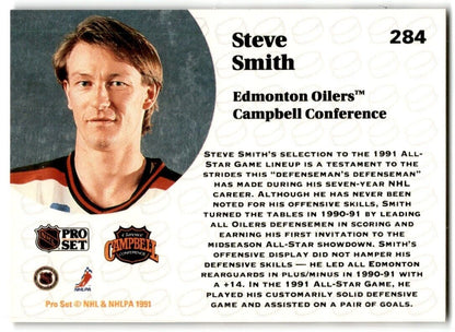 1991-92 Pro Set French Steve Smith Edmonton Oilers #284