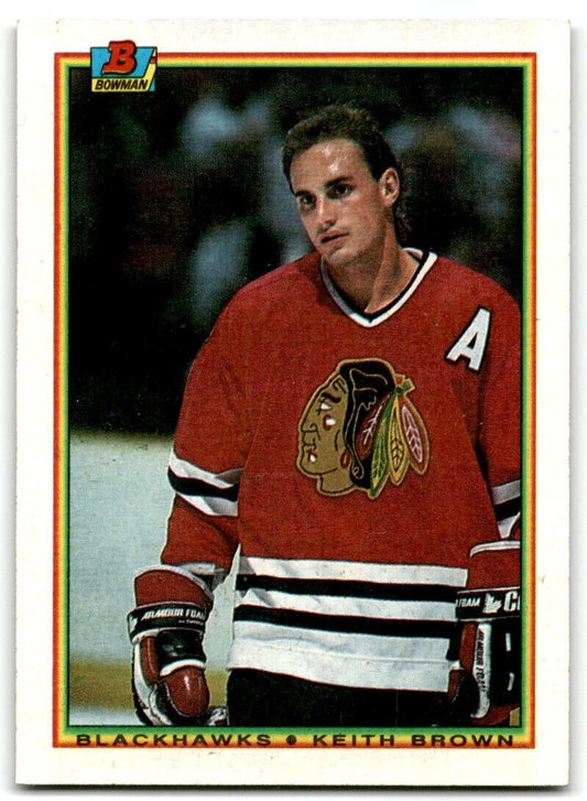 1990-91 Bowman Keith Brown Chicago Blackhawks #10