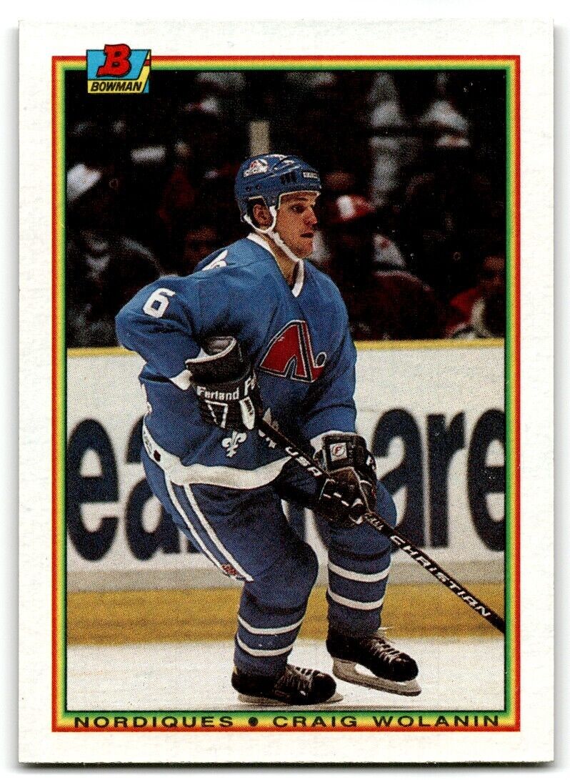 1990-91 Bowman Craig Wolanin Rookie Quebec Nordiques #166