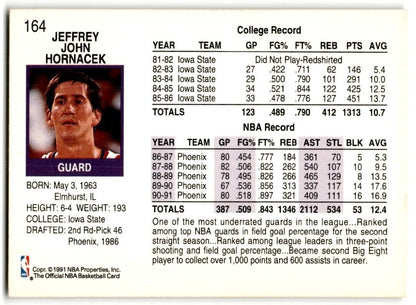 1991-92 Hoops Jeff Hornacek Phoenix Suns #164