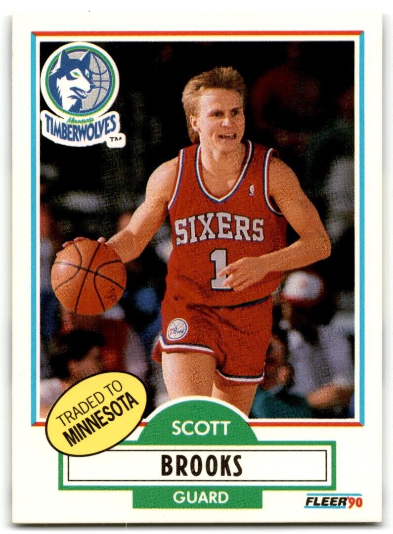 1990-91 Fleer Scott Brooks Minnesota Timberwolves #140