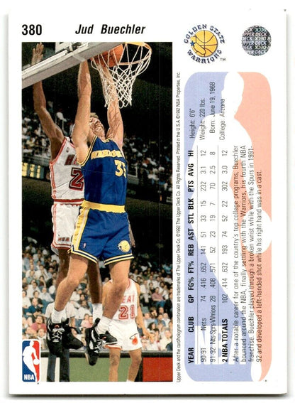 1992-93 Upper Deck Jud Buechler Golden State Warriors #380