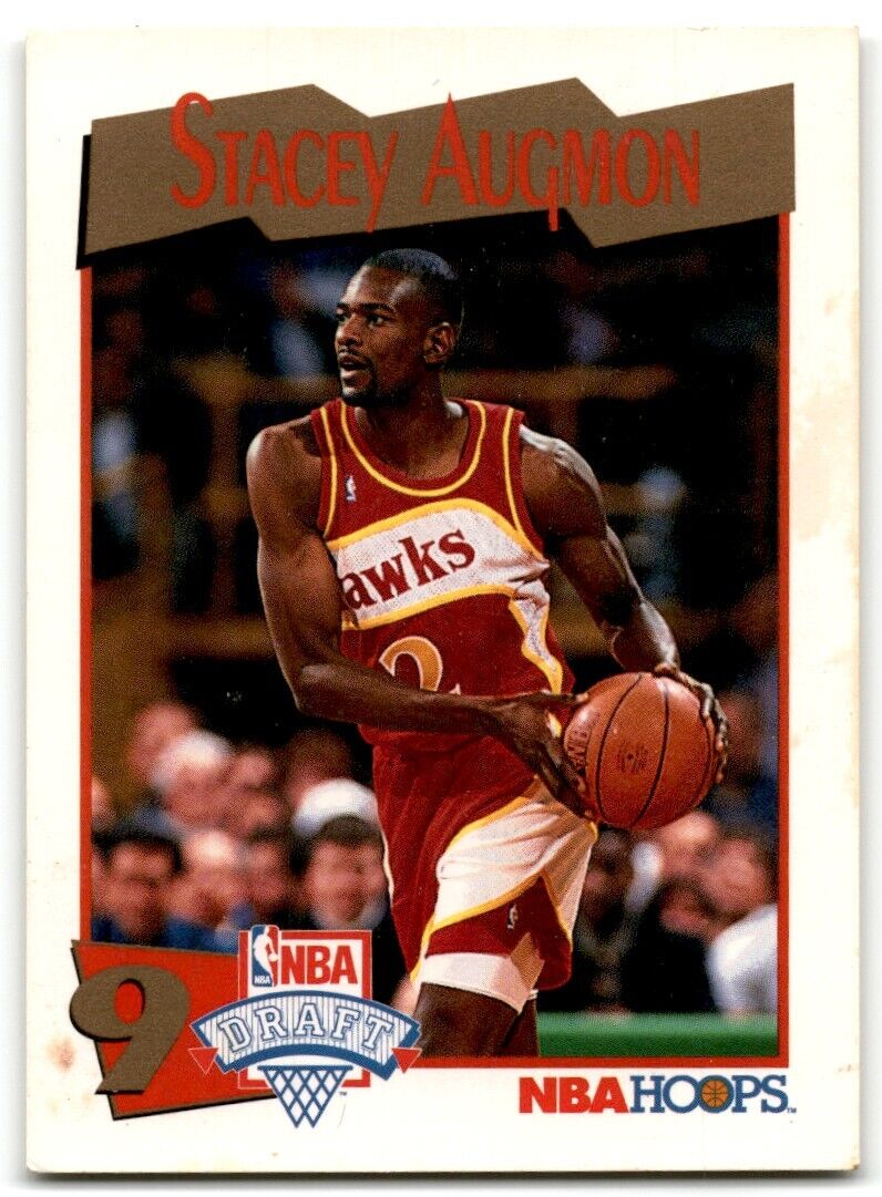 1991-92 Hoops Stacey Augmon Rookie Atlanta Hawks #554