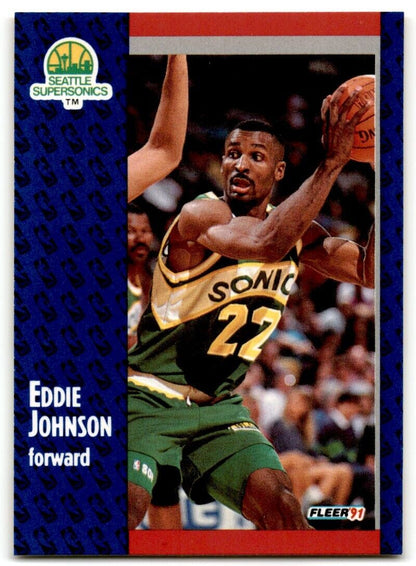 1991-92 Fleer Eddie Johnson Seattle SuperSonics #190