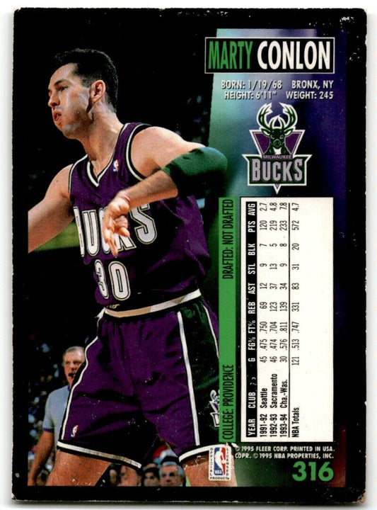 1994-95 Fleer Marty Colon Milwaukee Bucks #316