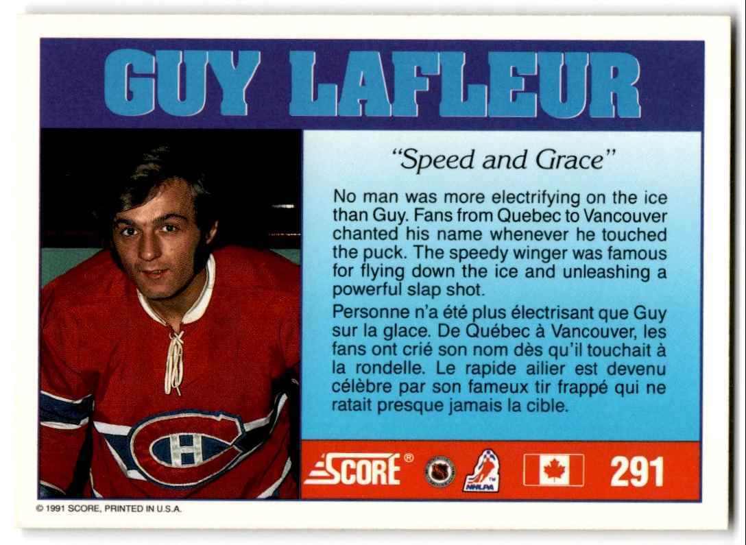 1991-92 Score Canadian Bilingual Guy Lafleur Tribute (Speed and Grace) Montreal