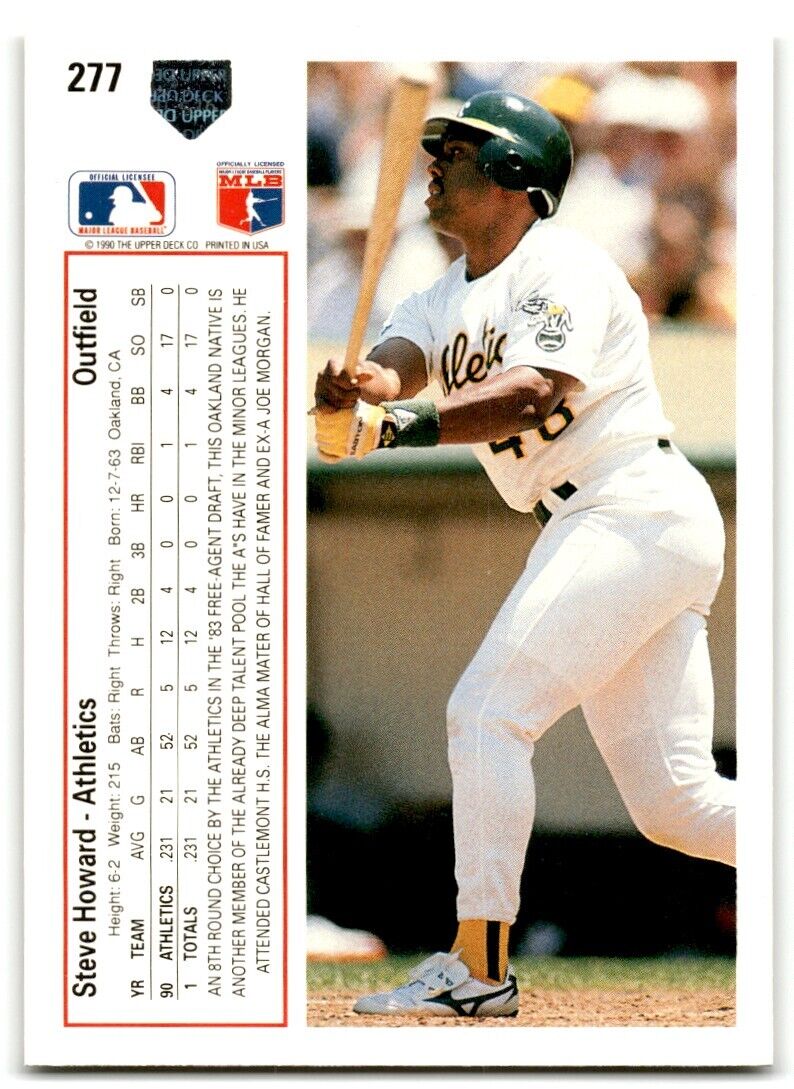 1991 Upper Deck Steve Howard Oakland Athletics #277