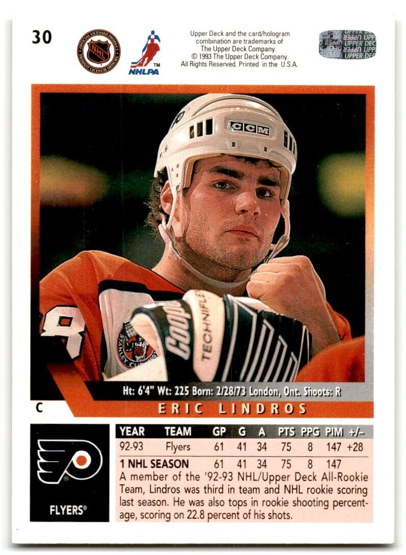 1993-94 Upper Deck Eric Lindros Philadelphia Flyers #30