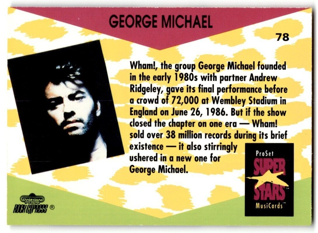 1991-92 ProSet Super Stars MusiCard George Micheal #78