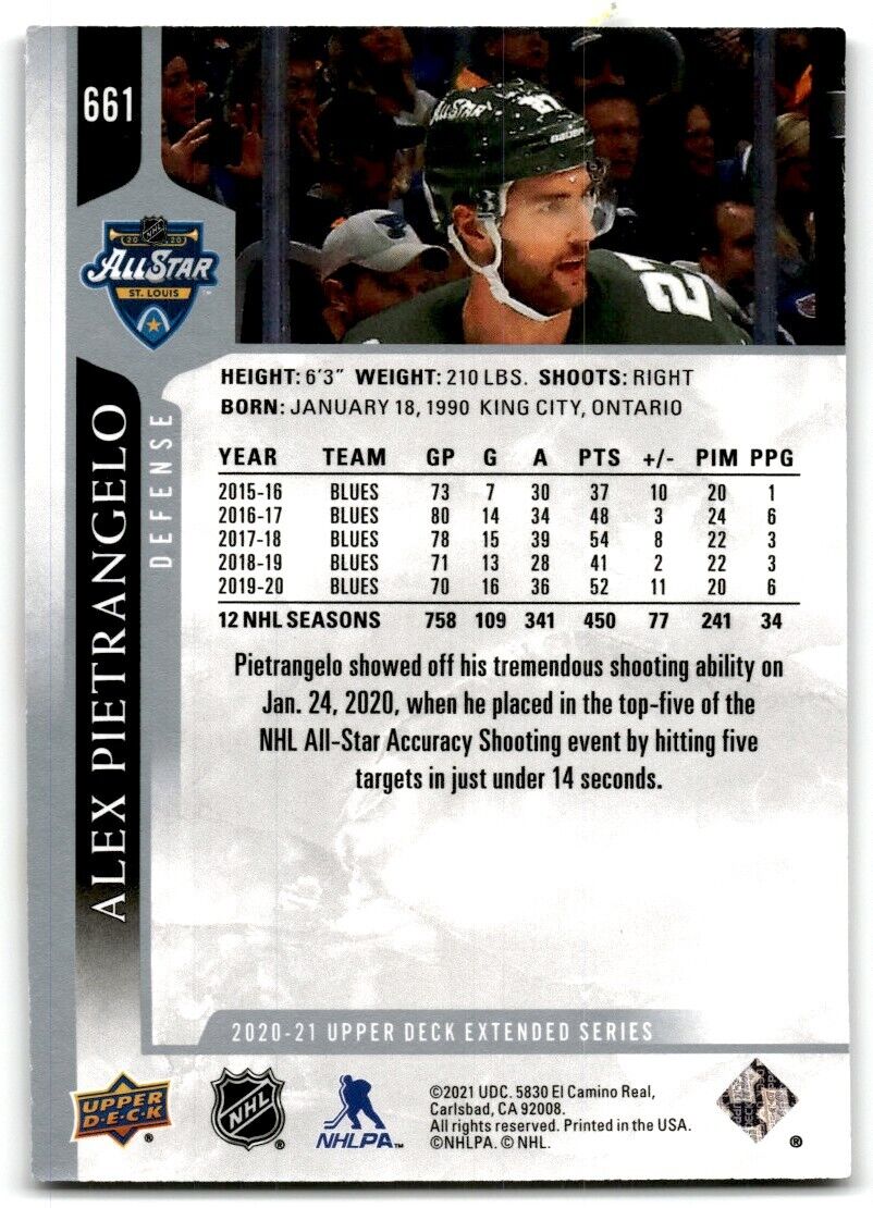 2020-21 Upper Deck Alex Pietrangelo St. Louis Blues #661