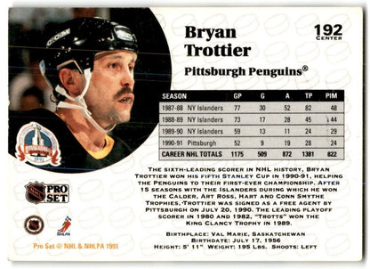 1991-92 Pro Set Bryan Trottier Pittsburgh Penguins #192