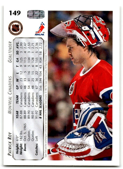 1992-93 Upper Deck Patrick Roy Montreal Canadiens #149