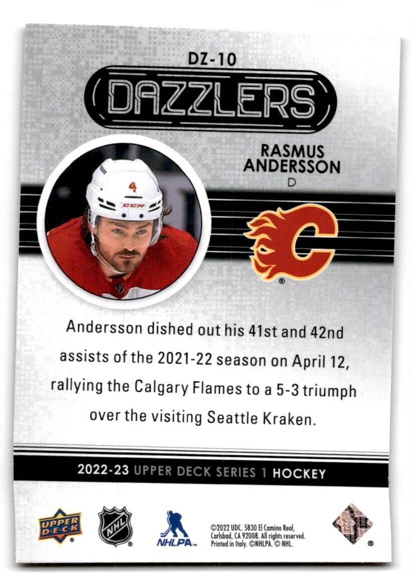 2022-23 Upper Deck Dazzlers Rasmus Andersson Calgary Flames #DZ-10