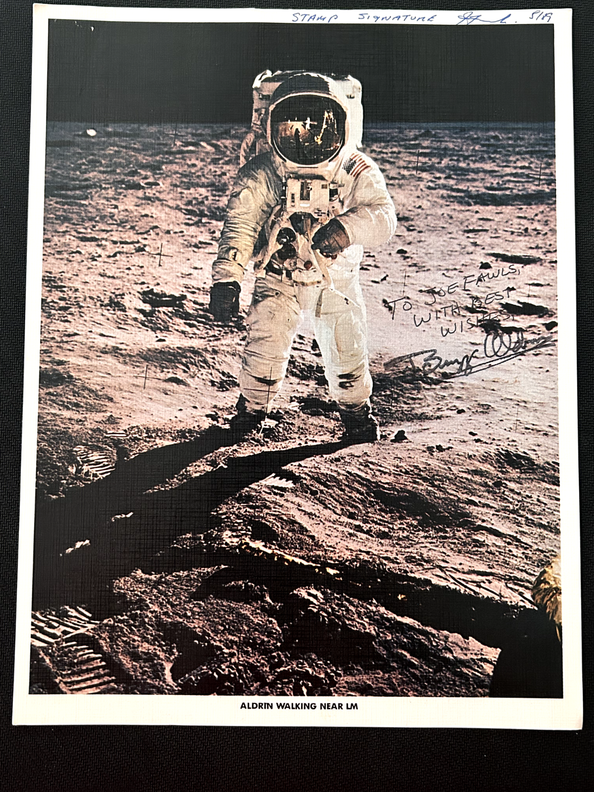 NASA Apollo Astronaut Buzz Aldrin STAMP autograph 8X10 litho