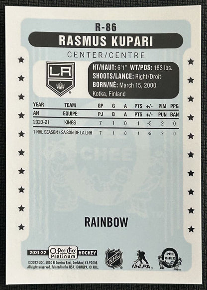 2021-22 O-Pee-Chee Plati num Retro Rasmus Kupari Rookie Los Angeles Kings #R-86