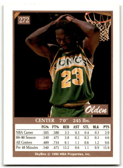 1990-91 SkyBox Olden Polynice Seattle SuperSonics #272