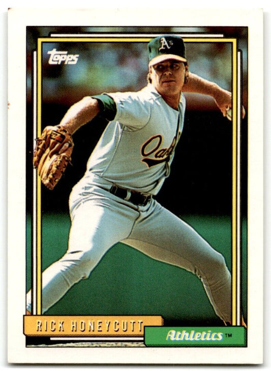 1992 Topps Rick Honeycutt Oakland Athletics #202