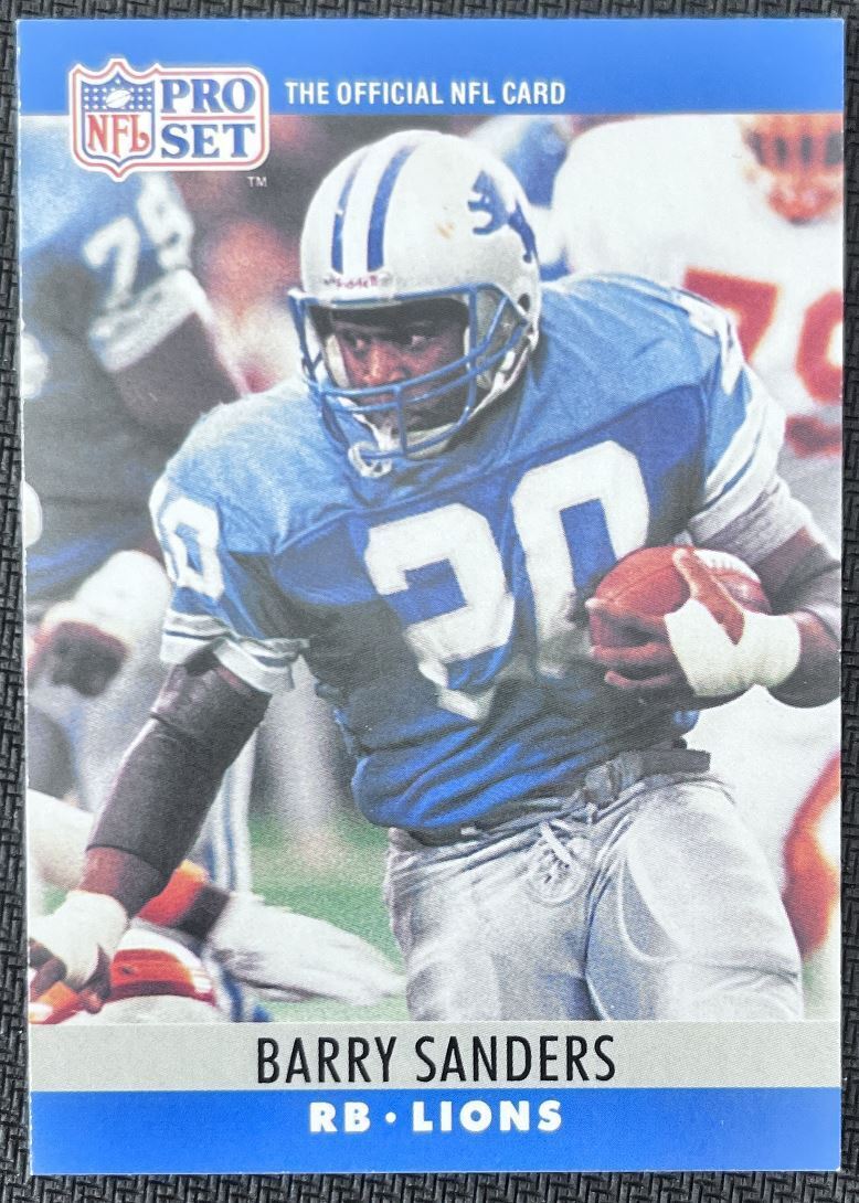 1990 Pro Set Barry Sanders Detroit Lions #102