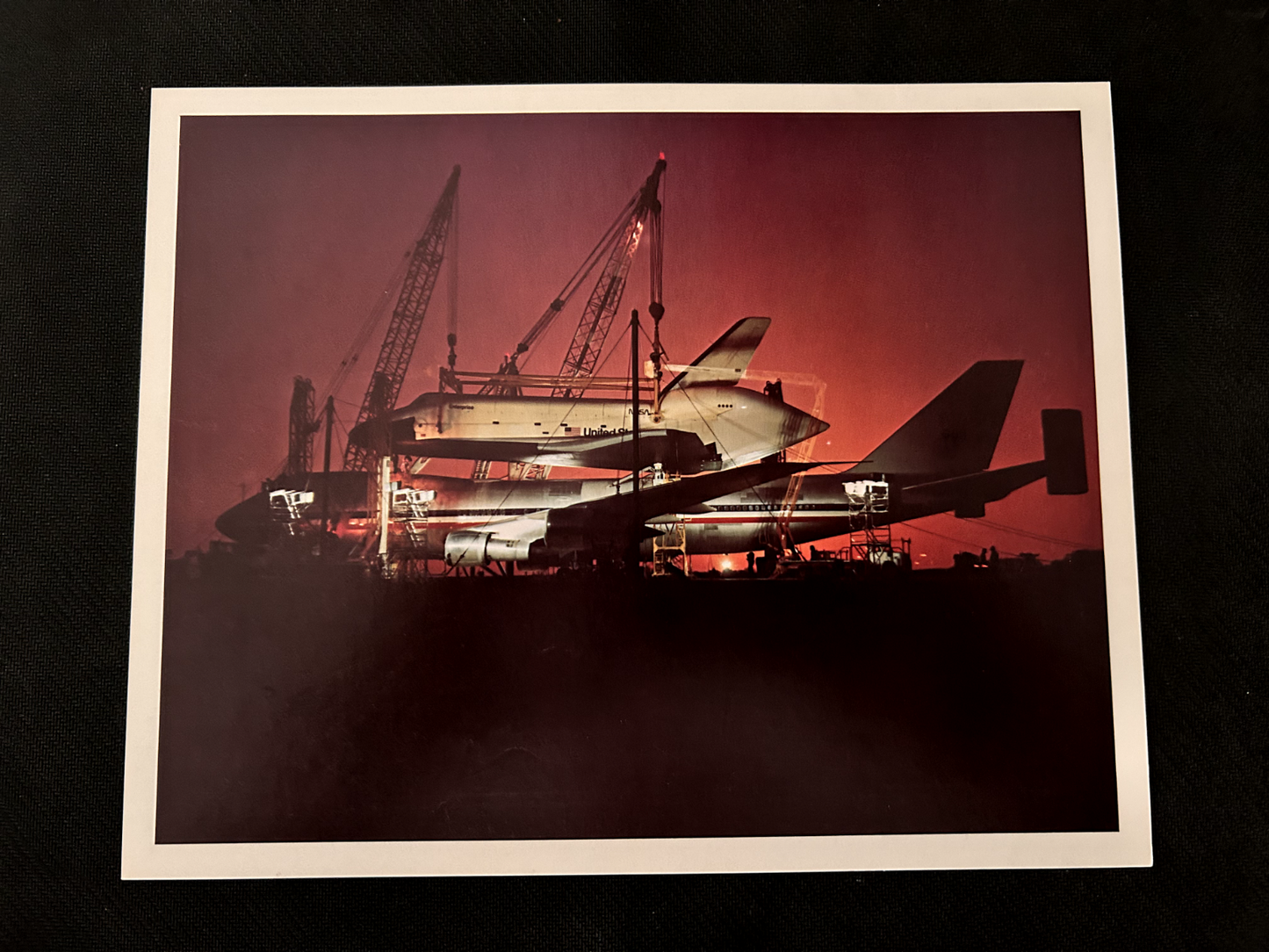 NASA Space Shuttle Orbiter Enterprise from the back of its 747 litho 8X10