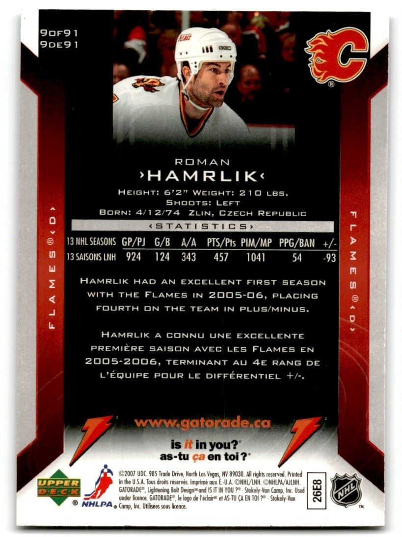 2006-07 Upper Deck Gatorade Roman Hamrlik Calgary Flames #281