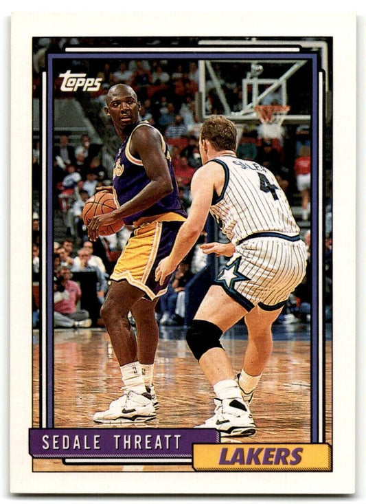 1992-93 Topps Sedale Threatt Los Angeles Lakers #45