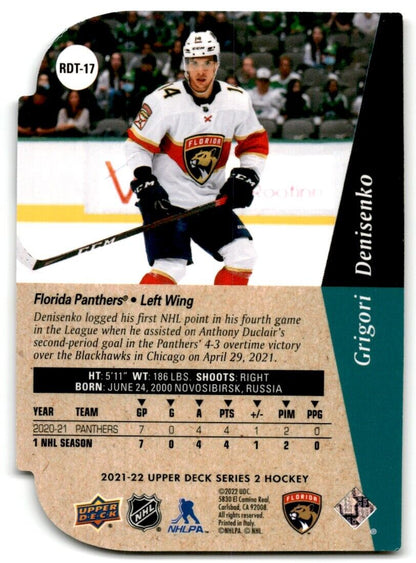 2021-22 Upper Deck Rookie Die-Cut Grigori Denisenko Rookie Florida Panthers