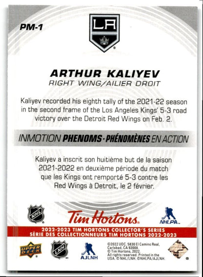 2021-22 Upper Deck Phenoms Arthur Kaliyev Los Angeles Kings #PM-1