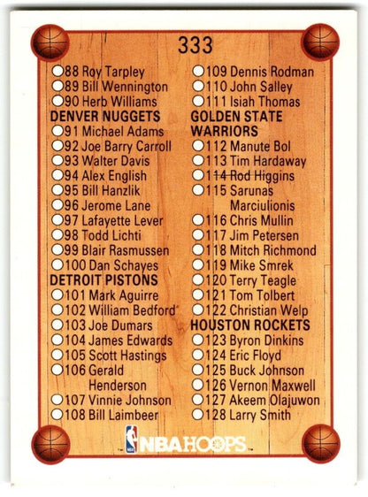 1990-91 Hoops Checklist: 88-167 #333